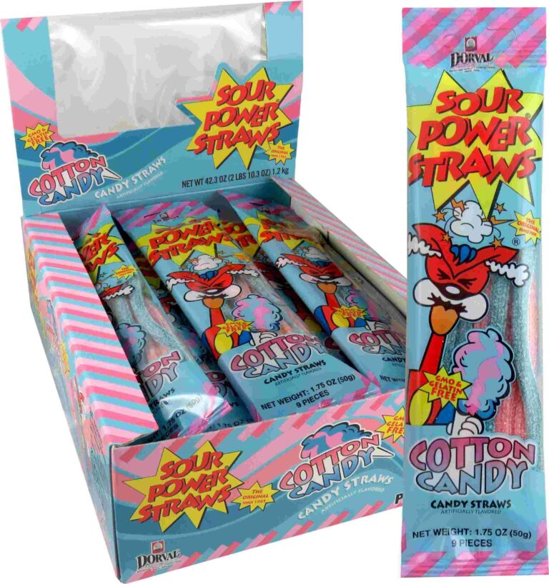 DORVAL SOUR POWER STRAWS COTTON CANDY 50g