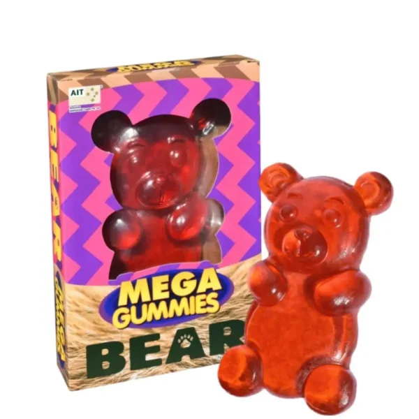 En pakke med gelatin godteri "Mega gummies bear"