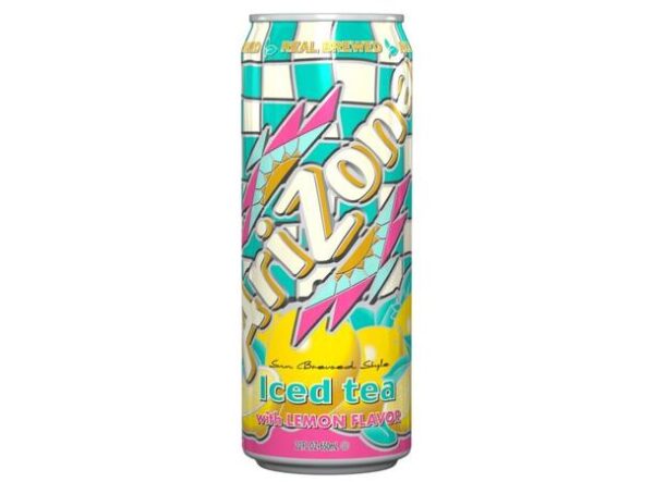 Boks med iste energidrikke fra "Arizona" med sitronsmak