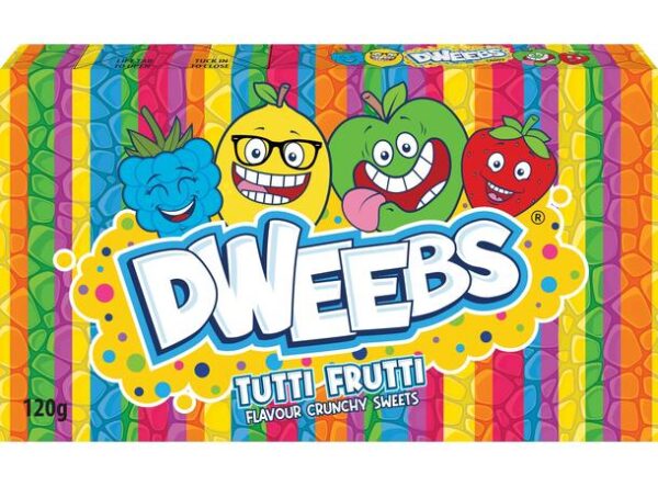 Godteripakke med tutti frutti fra merket "Dweebs"