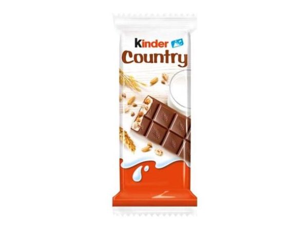 Sjokoladeplate med teksten "Kinder Country"