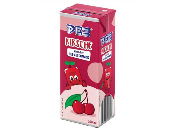 Boks med PEZ kirsche saft