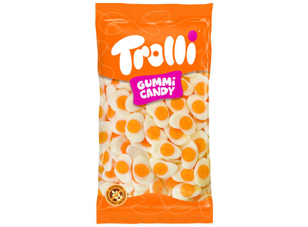 Pakke med mykt godteri formet som egg fra Trolli