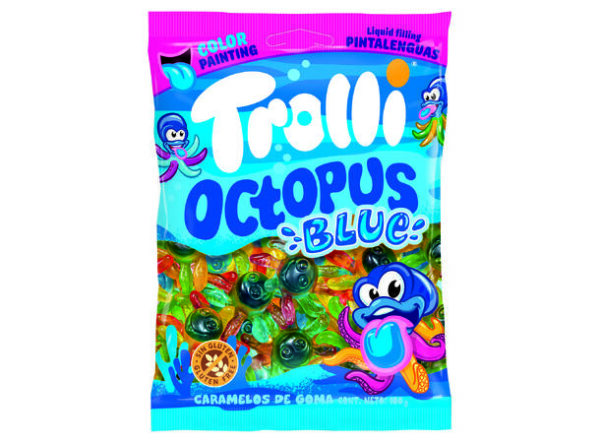 Trolli Octopus Blue, blekksprut gelatin