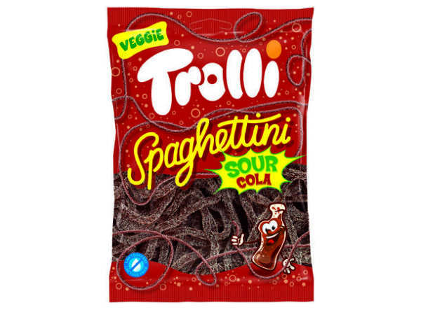 Spaghetti godteri med smaken av sur cola