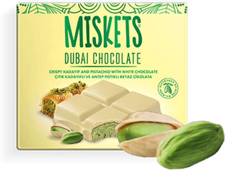 MISKETS DUBAI WHITE CHOCOLATE 100g